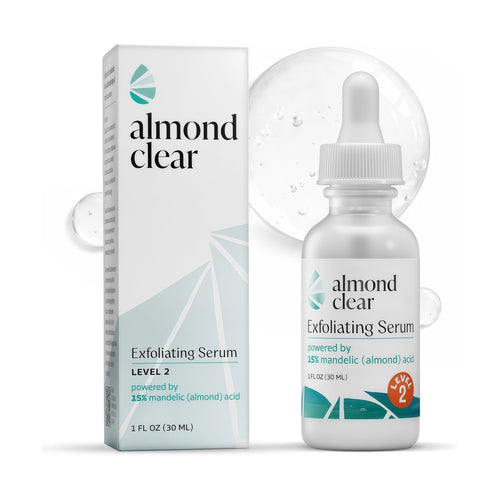 Almond Clear Mandelic Acid Level 2 Serum – Extra Strength Treatment for Body Acne, Folliculitis, and Ingrown Hairs – Buttocks Clearing Dark Spot Remover – 1 Fl Oz