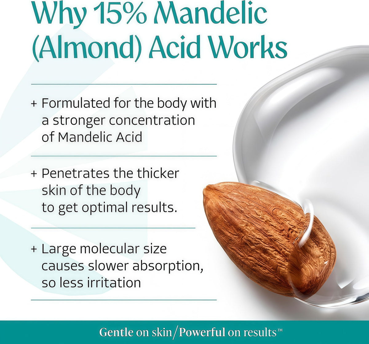 Almond Clear Mandelic Acid Level 2 Serum – Extra Strength Treatment for Body Acne, Folliculitis, and Ingrown Hairs – Buttocks Clearing Dark Spot Remover – 1 Fl Oz